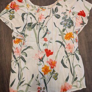 Loft blouse button back floral